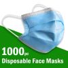 1000 PCS Protective Disposable Face Mask Cover 3 Ply Disposable Masks - Blue