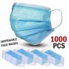 1000 PCS Protective Disposable Face Mask Cover 3 Ply Disposable Masks - Blue