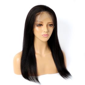 Real Human Hair Wig Lace Hair Set 9a Hair Quality Straight Hair (Option: 4x4 Lace Intranet-14inch)