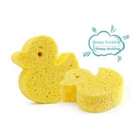 Cartoon Paddle Cotton Baby Bath Sponge Color Shaped Absorbent (Option: Duck)