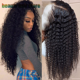 Brazilian Kinky Curly Lace Front Human Hair Wigs (Option: 20inch)