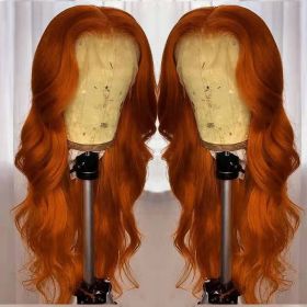 European And American Dark Orange Wig Hair Set Smooth Hair (Option: 180Density-24inch)